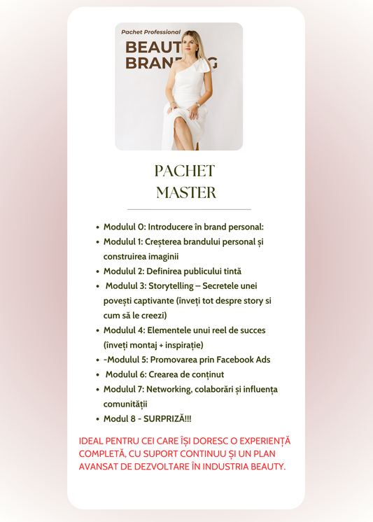 Pachet MASTER -  BEAUTY BRANDING 1.0